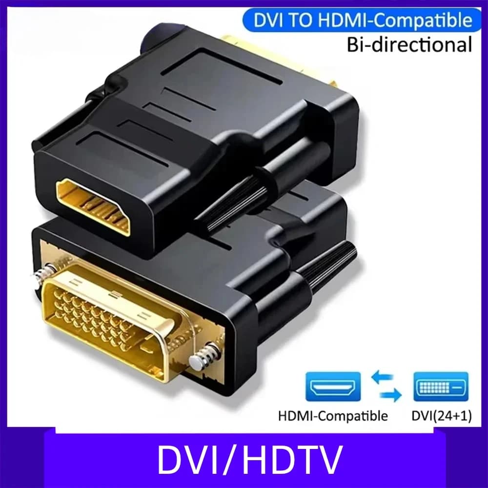 1080P DVI to HDMI-Compatible Cable Adapter DVI Male to Female Bi-directional Connector Converter for PS3 Projector Laptop TV Box