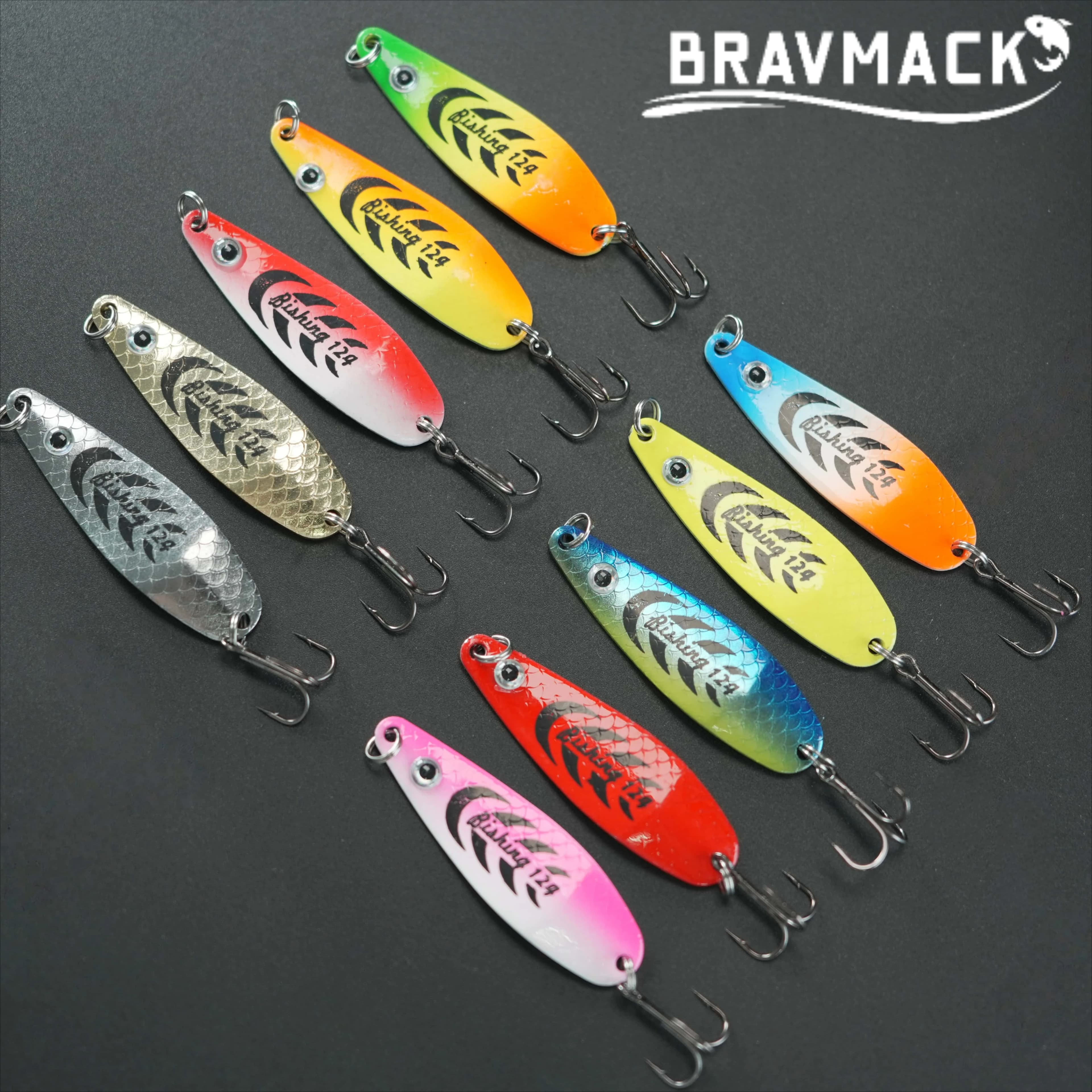 BRAVMACK 10Pcs S-shaped Glitter Metal Jig Spoon Lures Wobbler Spinner Bait With Tackle Box For Freshwater Saltwater Fishing