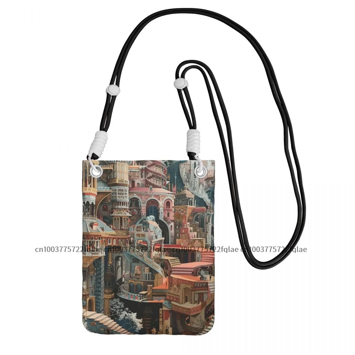 Romantico venezia pittura stile tracolla cordino slot per carte portafoglio borsa custodia per telefono collana tracolla corda