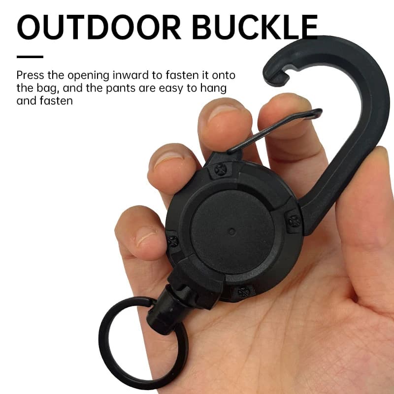 1-20PCS Outdoor Retractable Keychain Alpinism Clasp Anti-loss Anti-theft Metal High-Rebound Easy to Pull