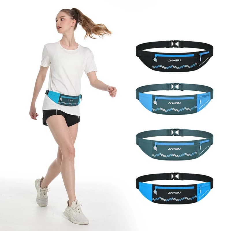 ANMEILU Outdoor Comfortable Waist Bag for Running Phone hydration Belt Waist Waist Sports Pockets for Jogging Fitness Gym Hiking