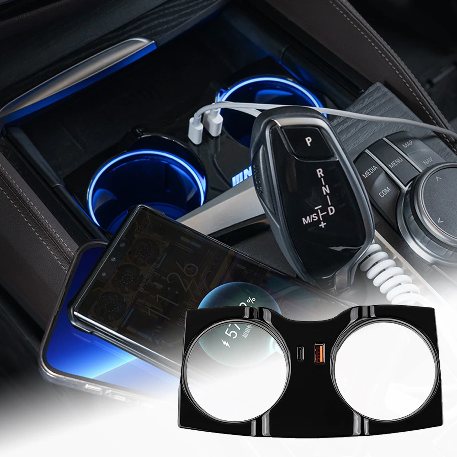 Per BMW Serie 2 3 4 5 6 i3 i4 X3 X4 iX3 2018 2019-24: Dock di Ricarica Super Veloce con Hub USB Type-C e Adattatore Porta di Estensione