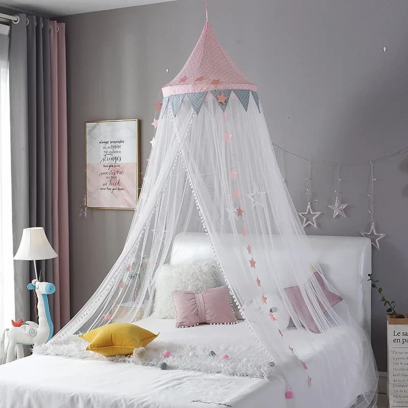 Baby bed canopy curtain Baby Room mosquito decoration girl bedroom accessories round crib hanging curtain