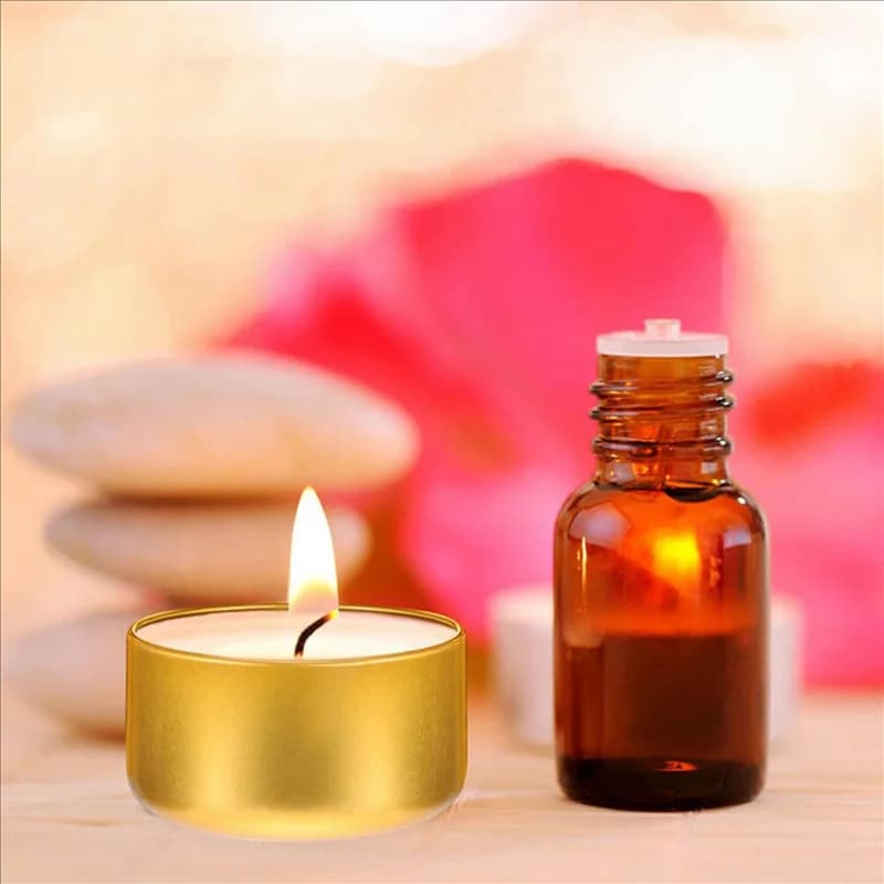 AS60-48 Pezzi Etichette decorative per barattoli di candela Scatole di stoccaggio vuote Scatole di latta per candele Portacandele Contenitori di latta rotondi, B