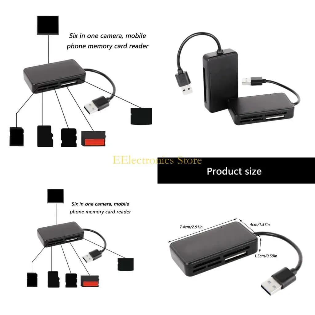 B03C Lettore schede memoria 6 in 1 per adattatore per lettore schede MS Lettore schede USB per laptop