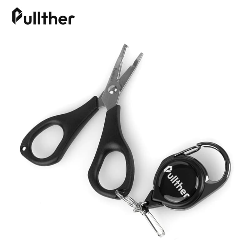 Pullther line scissors fishing wire scissors fishing pliers with portabadge retractable sticker Tackle box accessories