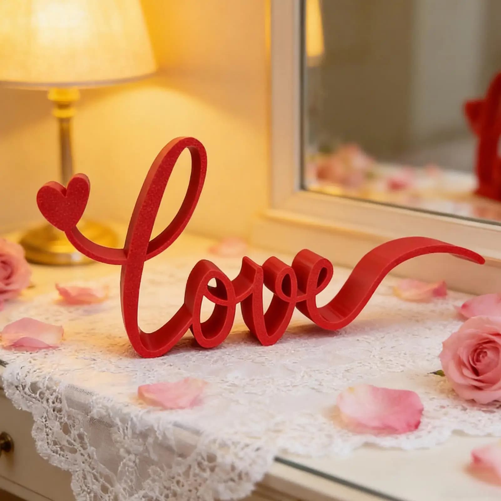 Blocchi Decorativi a Forma di Lettera d'Amore Rossa, Centrotavola per Hotel, Sale da Pranzo, Uffici, Feste, Matrimoni e Decorazioni di San Valentino