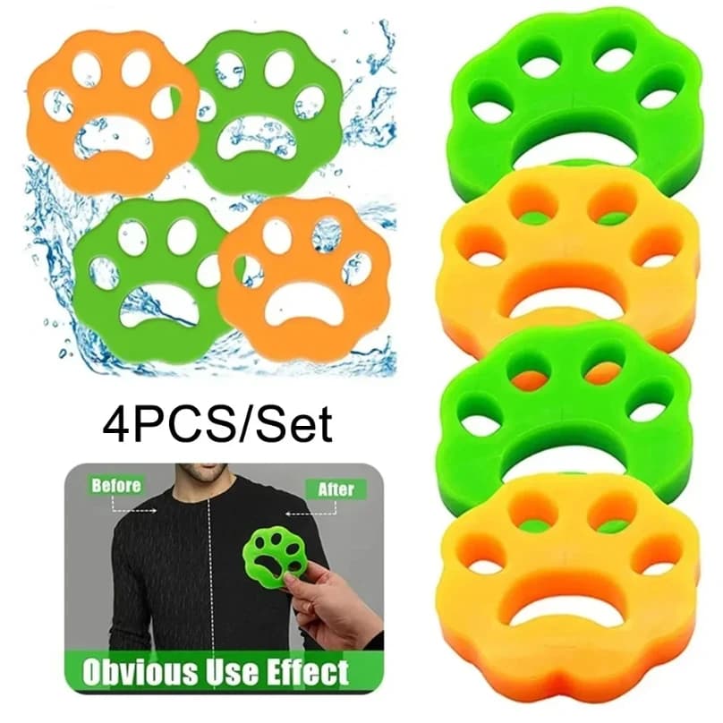 Cat Claw Silicone Hair Remover Lavatrice Vestiti Polvere Collettore di peli Strumenti di pulizia lavabili riutilizzabili su due lati 4 pezzi
