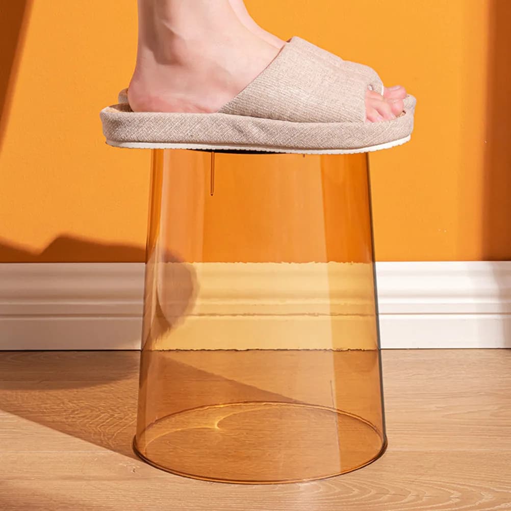 Cestino Trasparente Rotondo Piccolo in Plastica per Scrivania, Tavolo, Bagno, Cucina, Casa, Ufficio, Organizzatore per Animali Domestici
