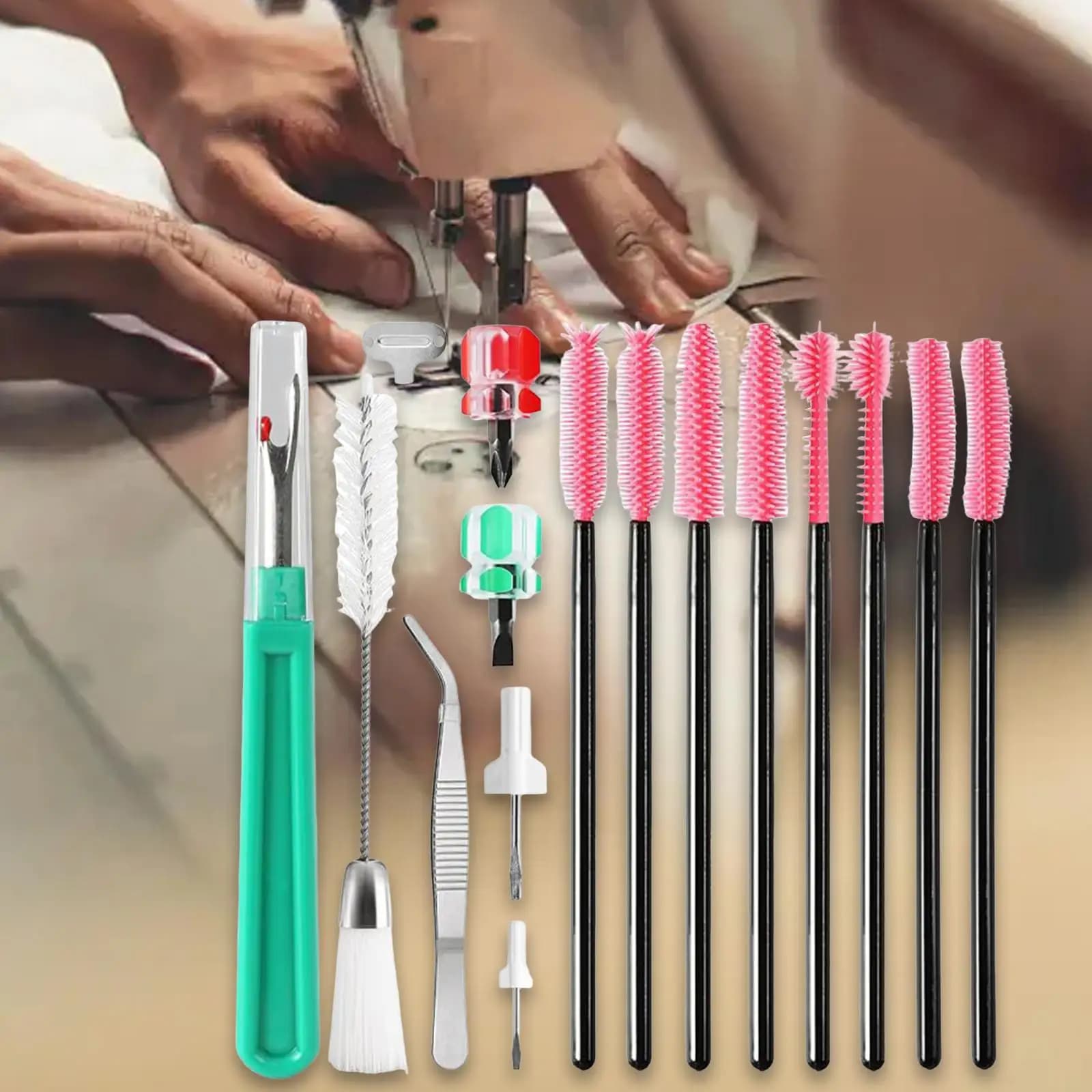 Kit per la pulizia della macchina da cucire Strumenti di riparazione Accessori per la pulizia della macchina da cucire portatili riutilizzabili multifunzionali per la casa