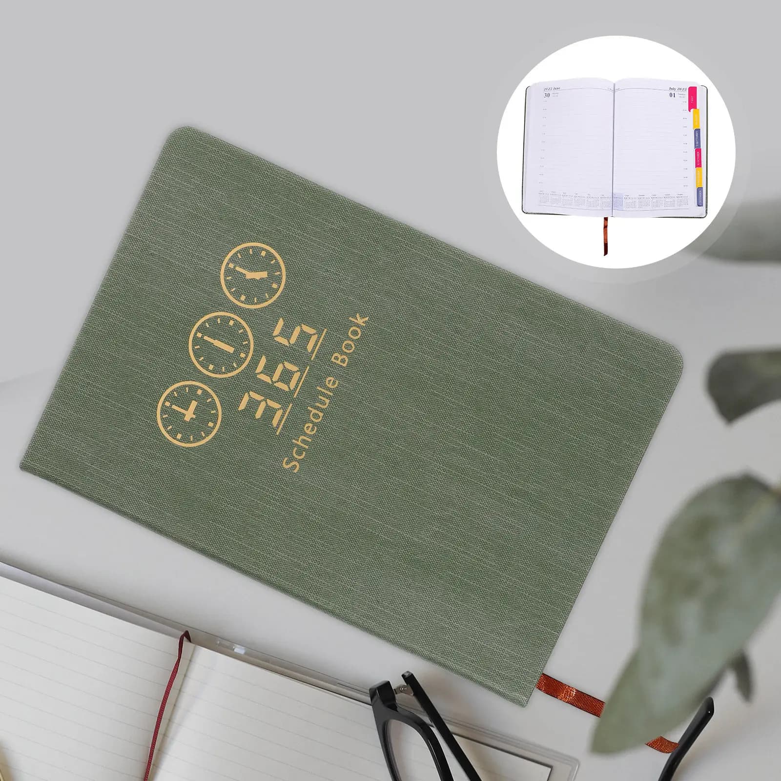 Agenda Giornaliera A5 2025, Pagine Intere per Giorno, Planner Accademico Portatile, Organizzatore Domestico, Libro per Appunti e Scritture