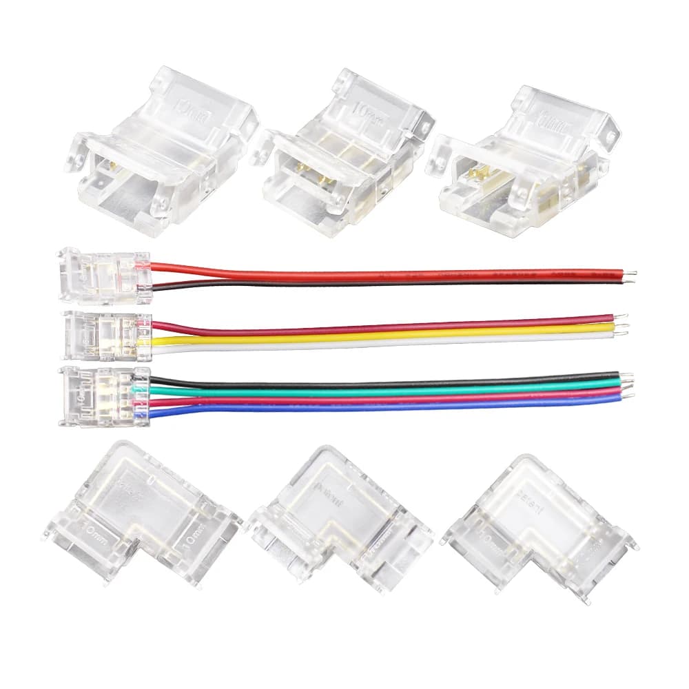 5PCS Connettore per striscia LED COB SMD 2Pin 3Pin 4Pin 5mm 8mm 10mm Striscia a forma di L per striscia senza saldatura per luci di striscia LED RGB CCT