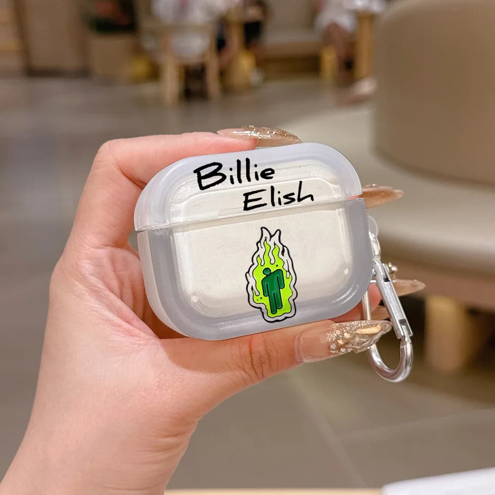 B-Billie E-elish Translucent Silicone Case for Airpods 4 3 Pro 2 1 Wireless earphone Headphone Pro2 Protective Covers