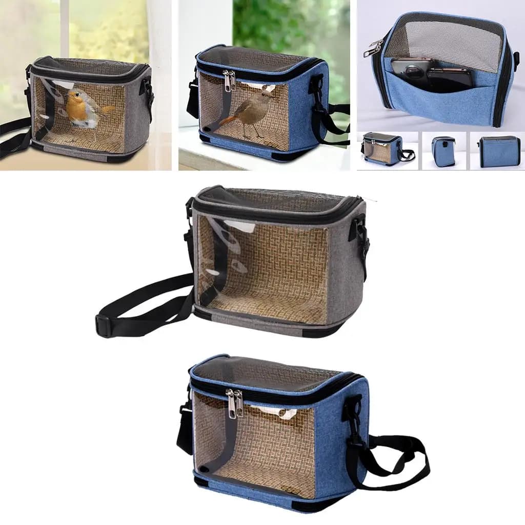 Borsa da trasporto per pappagalli per uccelli Borsa da viaggio trasparente traspirante per animali domestici per coniglio
