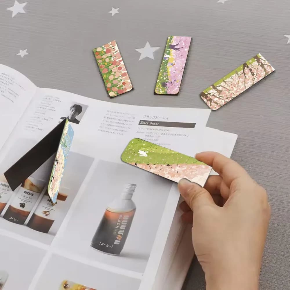 Set di segnalibri magnetici da 5 pezzi/set da 4,7 pollici Set di etichette per pagine di lettura pieghevoli multicolori Segnalibri in cartone impermeabile
