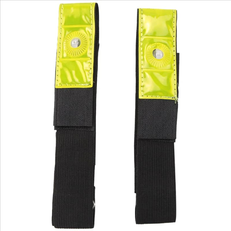 2 X Arm Leg Strap Belt with Reflective Band 4 LED Lights for Cycling, Running, Jogging