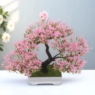 Bonsai Artificiale Realistico, Pianta Finta in Vaso, Piccolo Pino Decorativo per Scrivania, Ingresso e Arredamento
