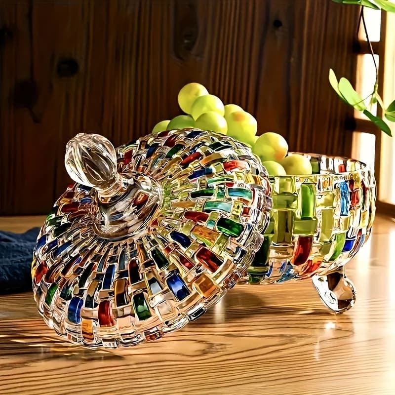 Elegante Barattolo in Vetro per Caramelle con Coperchio - Contenitore per Frutta Secca e Snack, Coperchio Rimovibile, Ideale per Conservare Snack, Realizzato in Vetro Resistente