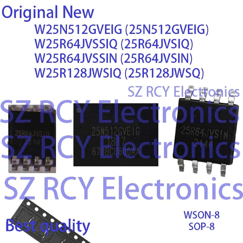 (5-50 pezzi) W25N512GVEIG 25N512GVEIG W25R64JVSSIQ 25R64JVSIQ W25R64JVSSIN 25R64JVSIN W25R128JWSIQ 25R128JWSQ NAND NOR FLASH IC
