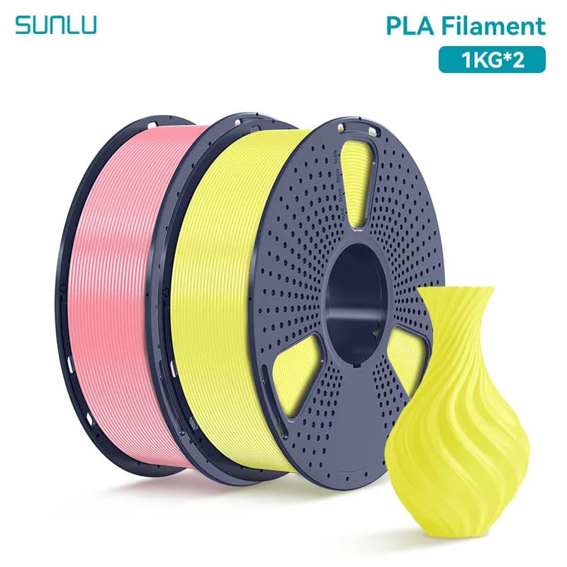 SUNLU 2KG PLA 3D Printer Filament 1.75mm Neatly Wound 3D Printing Filament Fit Most FDM 3D Printers, 1kg Spool (2.2lbs)