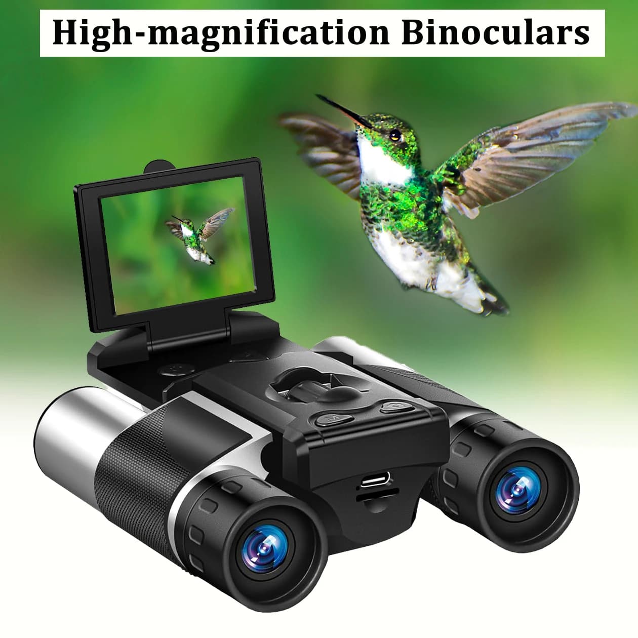 Binocolo per fotocamera digitale con zoom digitale 8X con telescopio per registrazione di foto video LCD da 2,0 pollici perfetto per escursioni in campeggio all'aperto