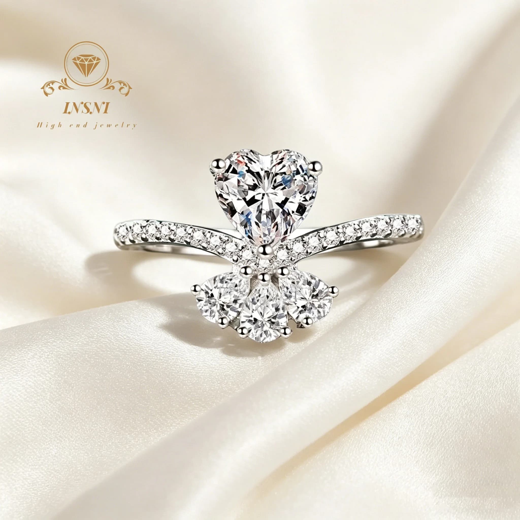 Anello a Cuore con Moissanite Colore D in Argento S925, Regalo Elegante per Donne, Gioiello Economico di Lusso Leggero per Uso Quotidiano e Matrimoni