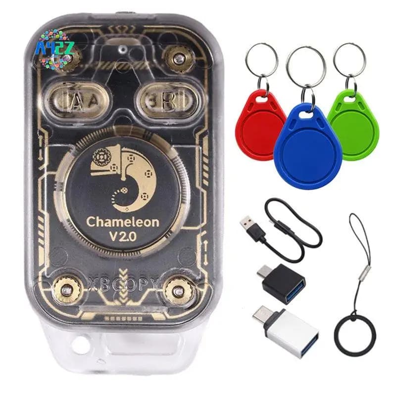 A42Z-Chameleon V2.0 RFID Smart Chip Reader Emulatore NFC Duplicatore 125K 13.56Mhz Decodifica scheda + 3XCUID Portachiavi Chameleon Ultra