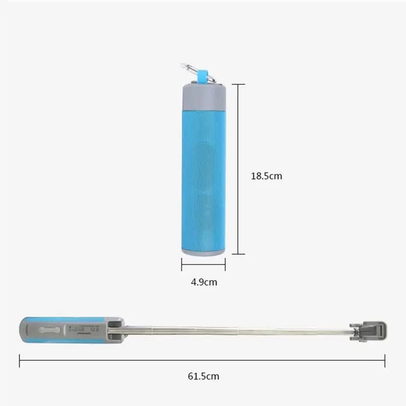 Handheld Speaker With Selfie Stick And Charging Battery Portable Audio Device Selfie Stick Light Power Bank Orange