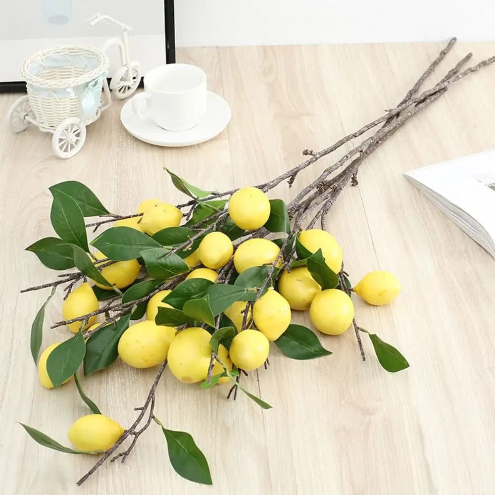 Artificial 6-headed Lemon Coppers, Realistic Effect, Handmade, Simulated Fruit Tree, Realistic Fin Plants for Decoration of Restaurants and Hotels