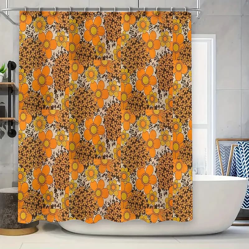 Tenda da doccia floreale vintage modello botanico arredamento per il bagno tessuto impermeabile stile fattoria tessuto lavabile per la casa