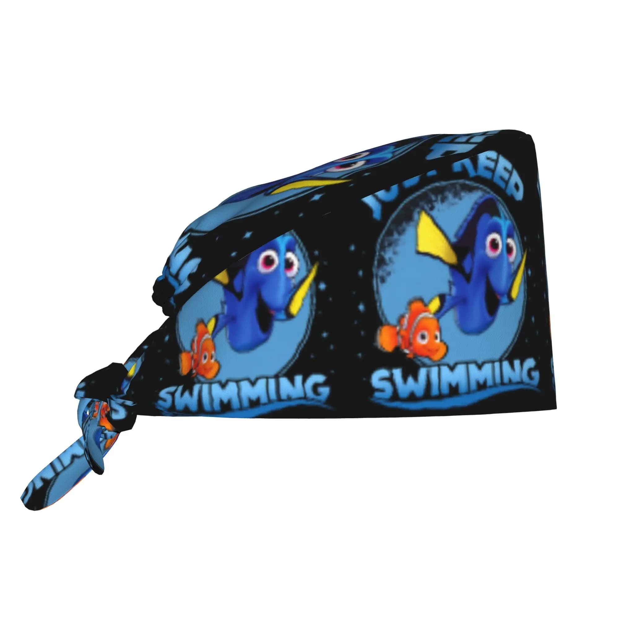 Comfortable unisex work cap for cleaning, with animated cartoon print 'Finding Nemo' and 'Just Keep Swimming', surgical cap, nursing hat