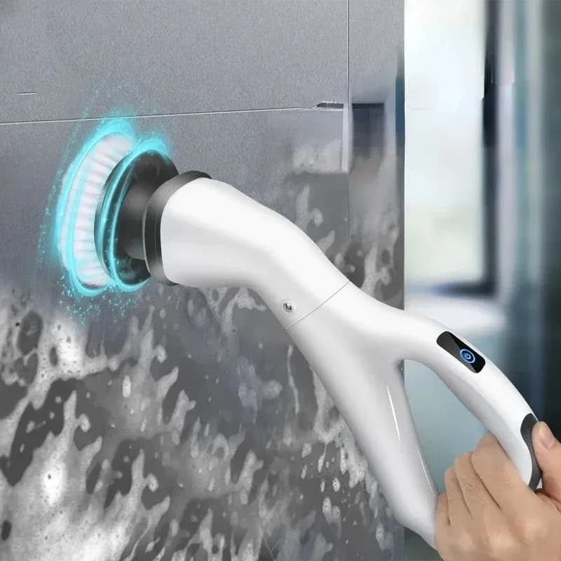 Nuova Spazzola Elettrica per Pulizia Zai Xiao Ricaricabile con Testine Staccabili, Strumento per Pulire Bagno, Cucina e WC