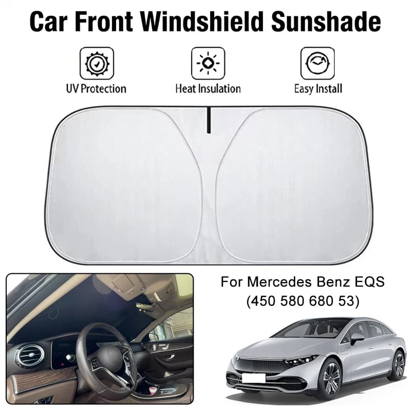 Car Front Windshield Sunshade Cover For Mercedes Benz EQS(450 580 680 53) UV Block Heat Insulation Auto Accessories