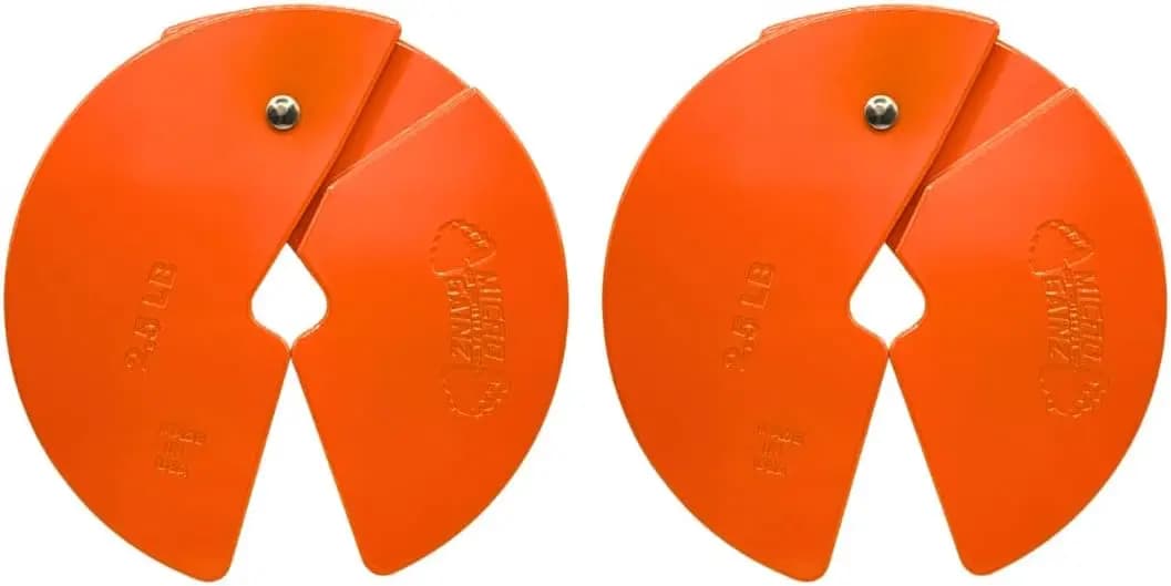 2.5 lb split weight plate with handlebars, ideal for Micro Loading, (color cut) 2 piece fractional weight plates, designed for