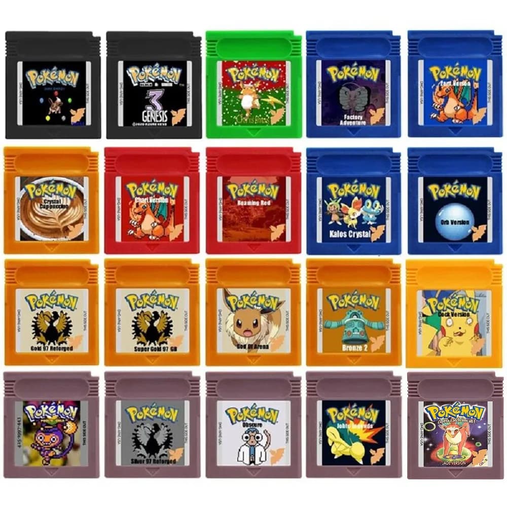 Nuova Cartuccia di Gioco Pokémon 16-Bit Serie GBC per Console Video Game Black White Genesis Gold Silver 97 Bronze 2 per GBC GBA USA