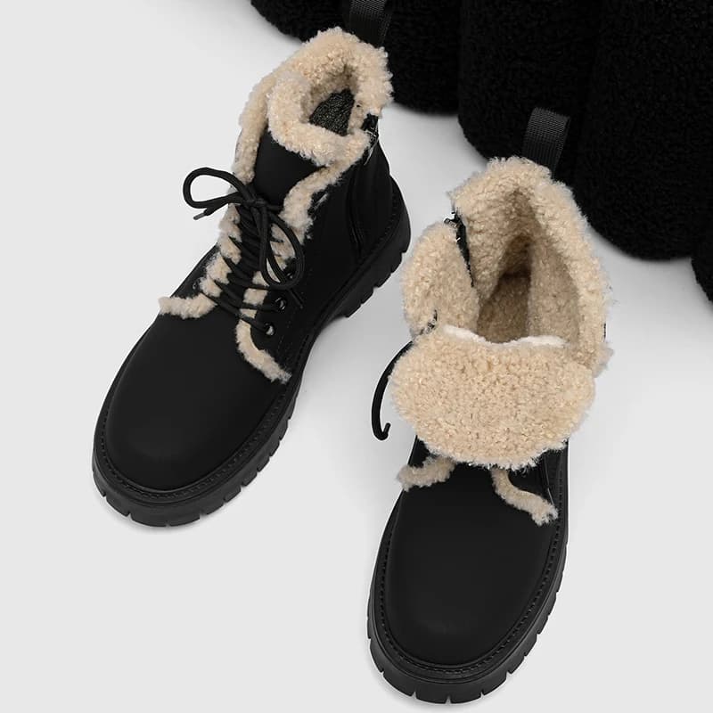 Stivali da neve da uomo con pelliccia Stivale invernale Mantieni caldi Stivali di peluche da trekking Scarpe casual da uomo in cotone Stivali da neve da montagna da uomo