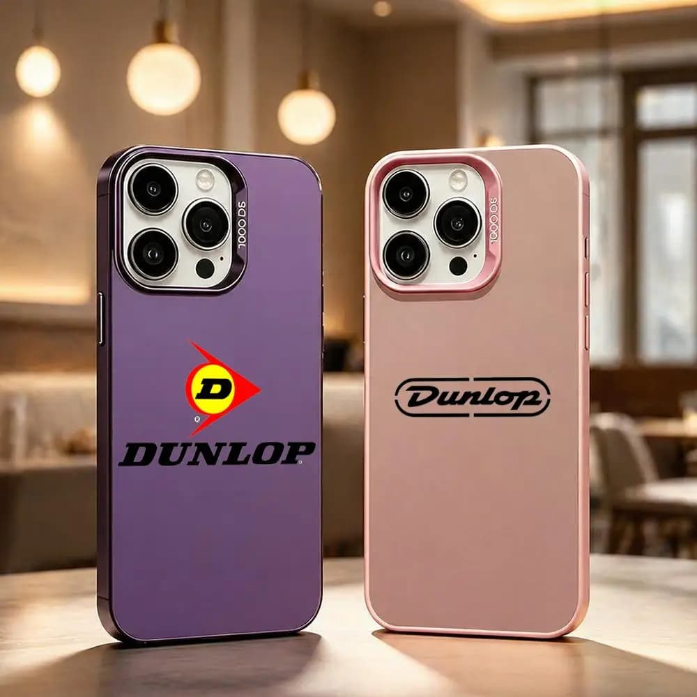 1P-Dunlop Phone Case Colorful Silver Series Phone Case for iPhone 11/12/13/14/15/16/17 Pro Max/Plus 17Air