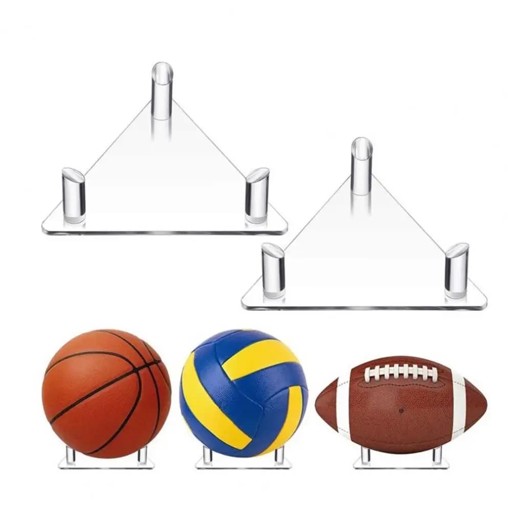 Espositore per palla da basket Espositore sportivo cavo addensato Supporto per palla da calcio triangolare in acrilico