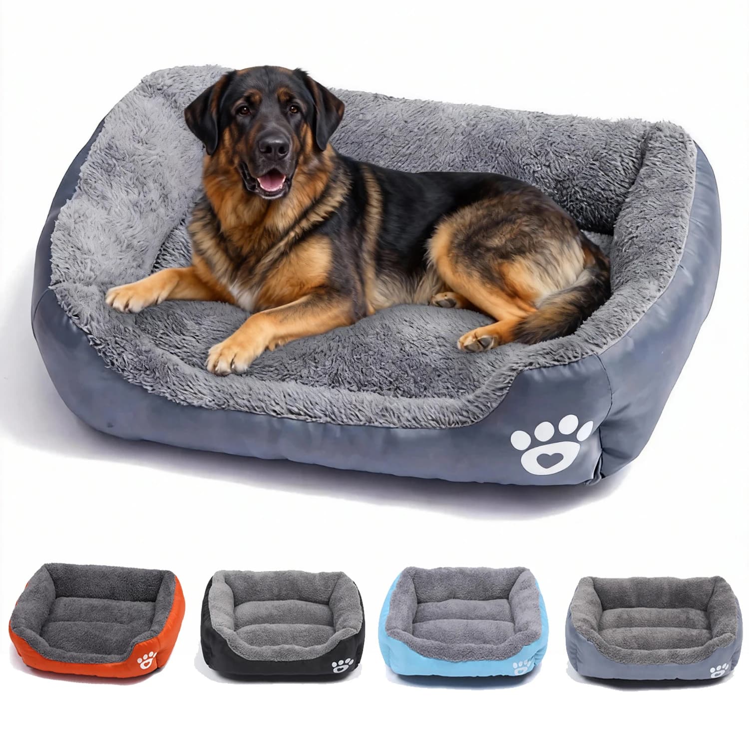 2027 Soft Square Large Dog Sofa Elastic Dog House Cushion Winter Warm Medium Dog Bed Washable Cat Kennel House Accessories