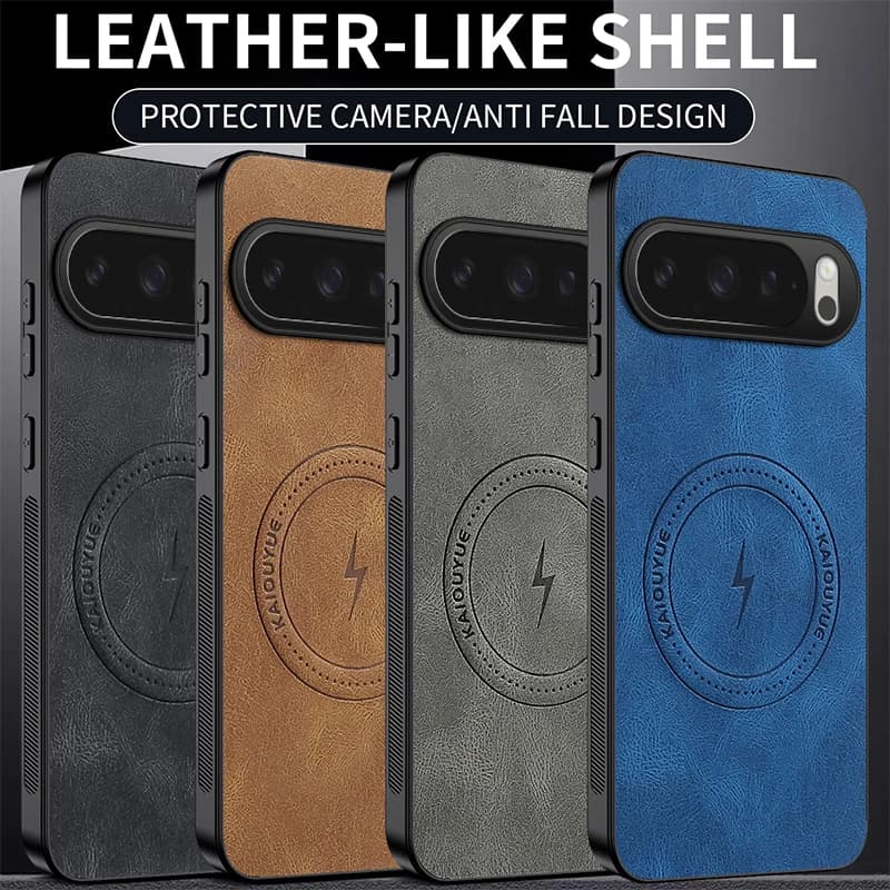 Custodia protettiva magnetica Magsafe in pelle PU di lusso per Google Pixel 10 9 8 7 6 Pro 9A 8A 7A 6A Cover posteriore