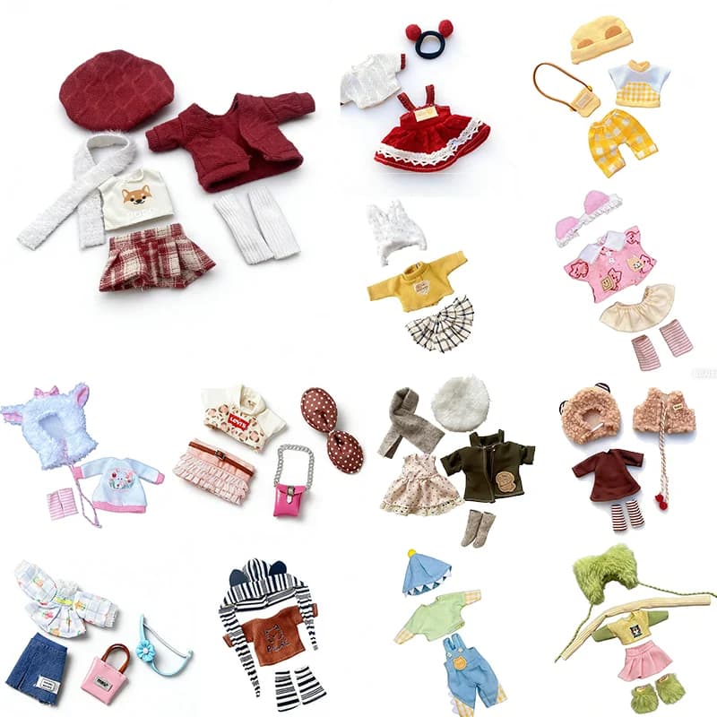 Set di Abbigliamento per Bambole BJD 1/8, Cappotto, Cappello e Borsa per Cuccioli, Vestiti Sexy in Peluche con Stampa Leopardata per Bambole da 16-17 cm