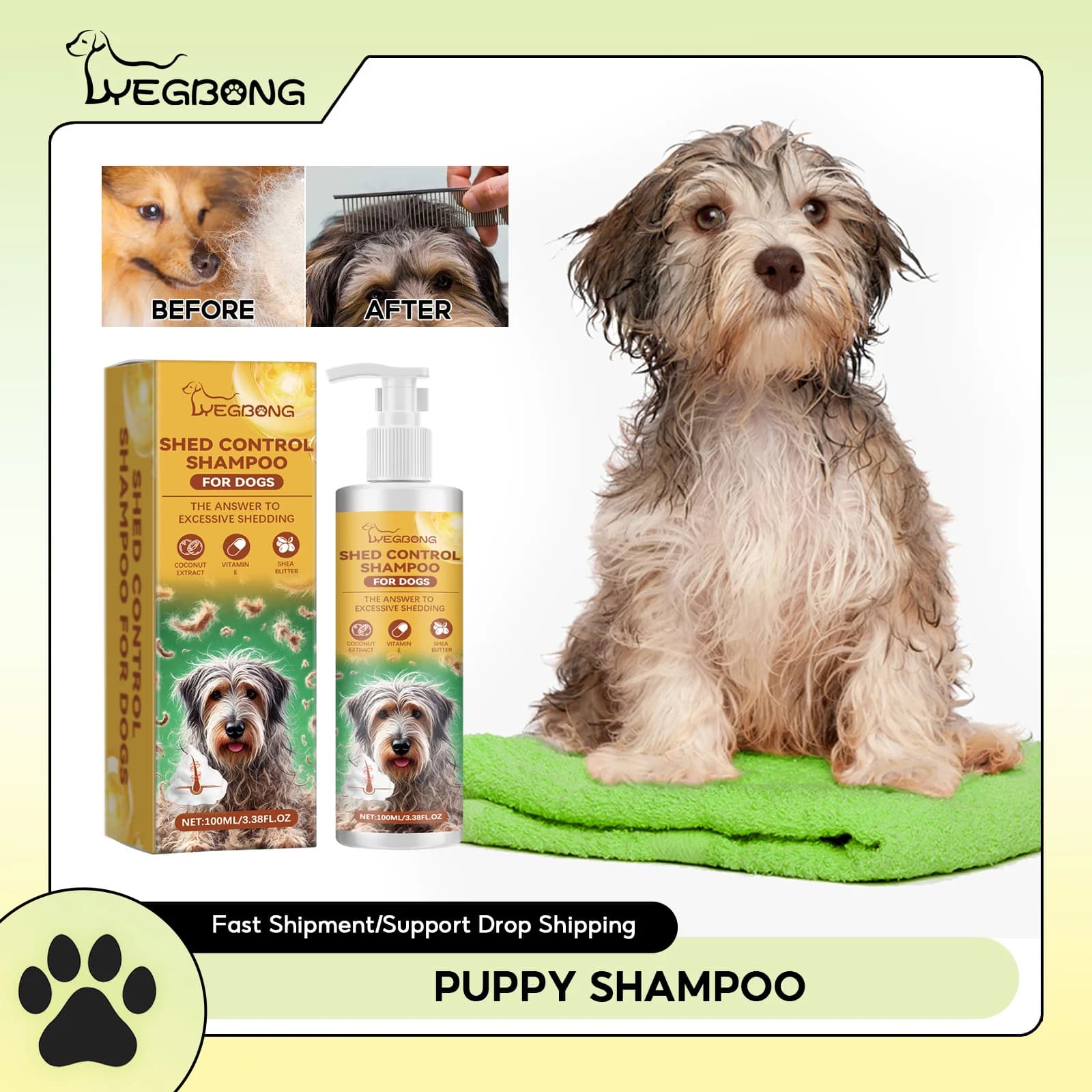 Cucciolo Shampoo acaro rimozione dello sporco Shampoo idratante capelli lisci del gatto Anti prurito schiumogeno deodorante PH bilanciato Pet Conditioner