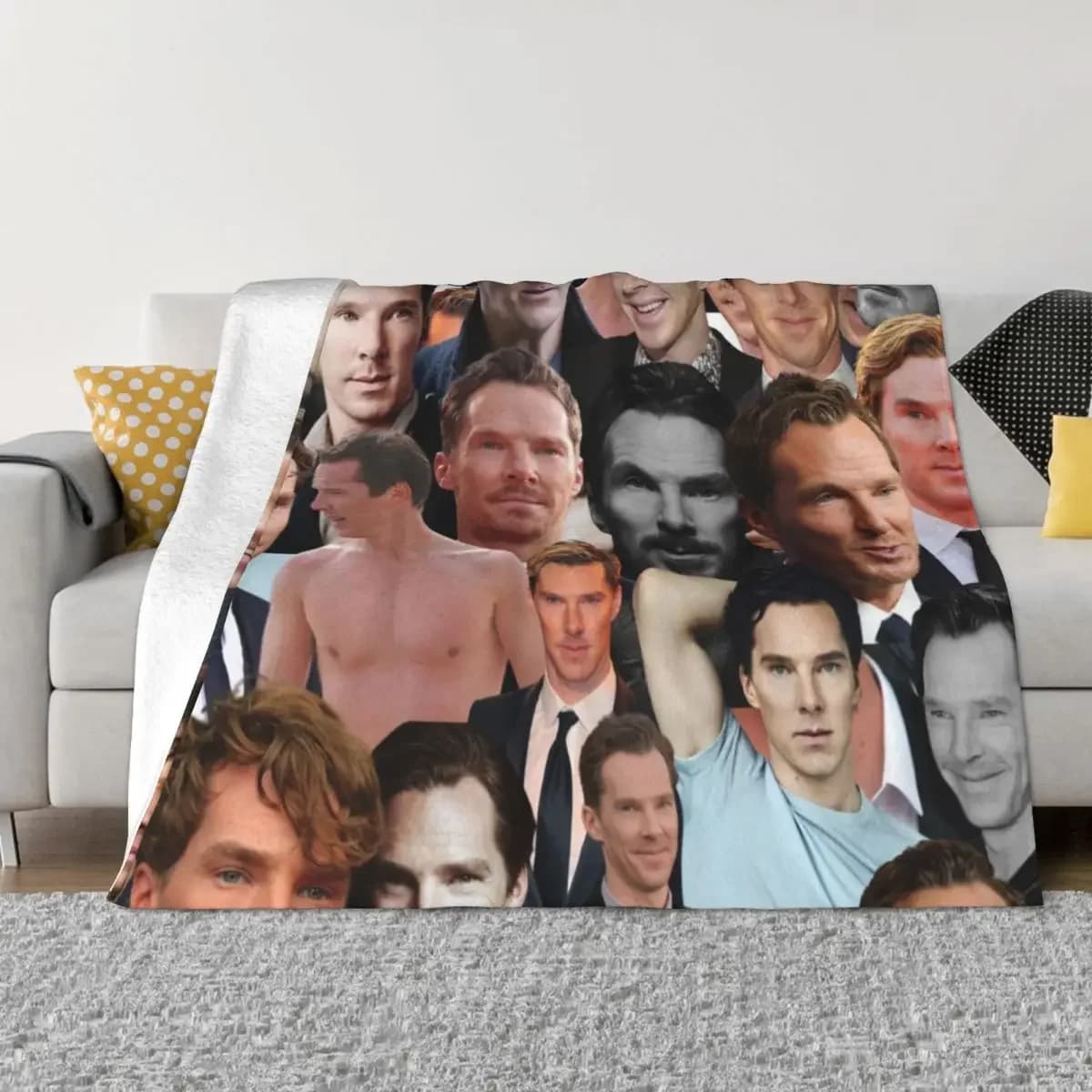 Benedetto Cumberbatch photo collage coperta da tiro coperta calda per l'inverno coperta pesante letto plaid divano coperta da tiro