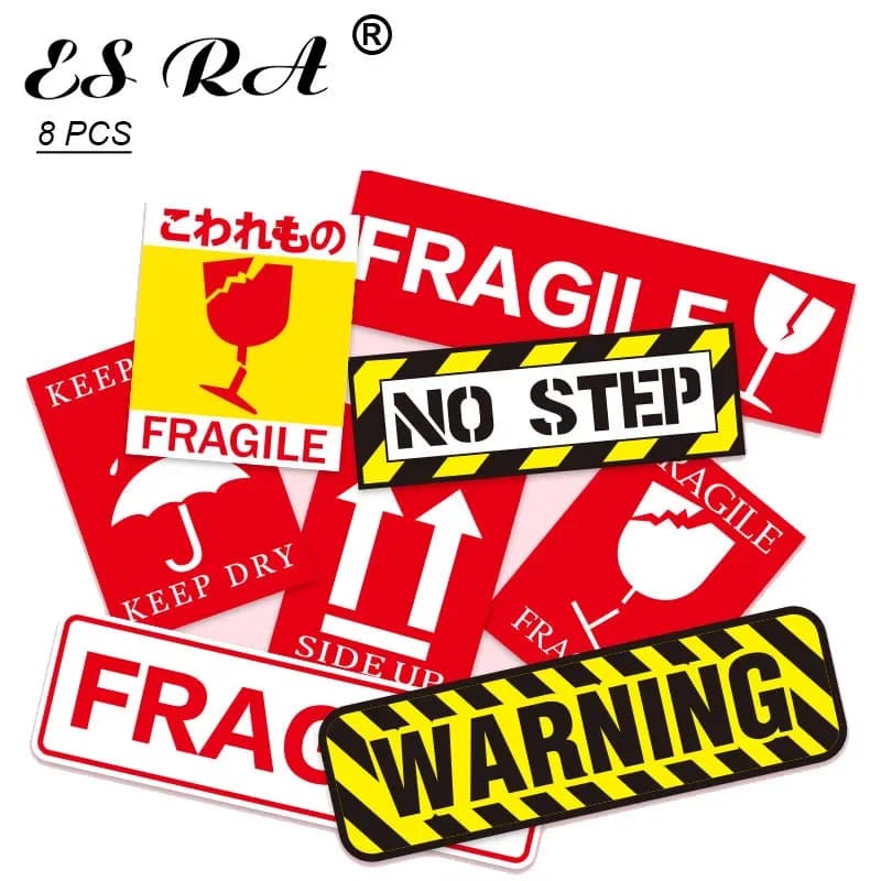 8 pz/set (lotto) Divertenti adesivi in PVC impermeabili Set Segnale di avvertimento Adesivo laptop Brocca Bottiglia Bagagli Notebook Adesivo Decorare