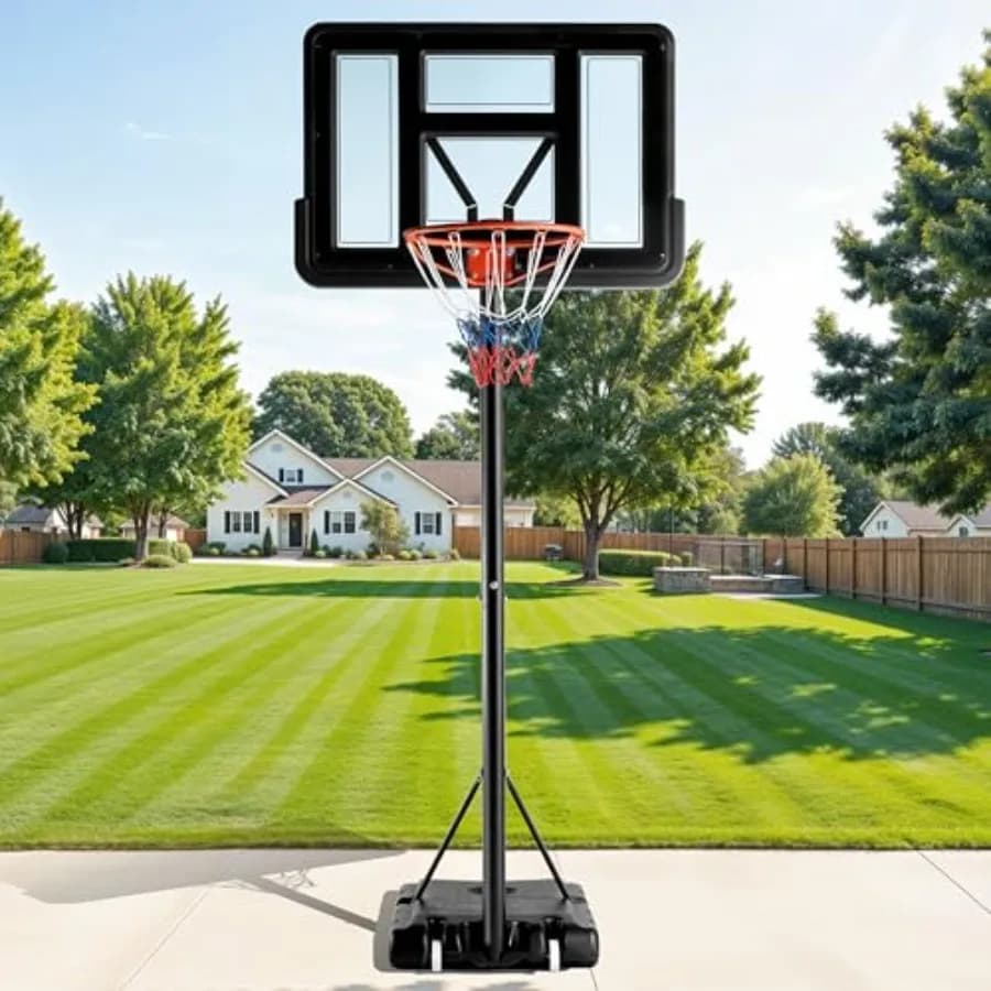 Canestro da basket regolabile per esterni 4.2-10ft, sistema portatile per bambini, ragazzi e adulti, tabellone infrangibile da 44 pollici, riempibile