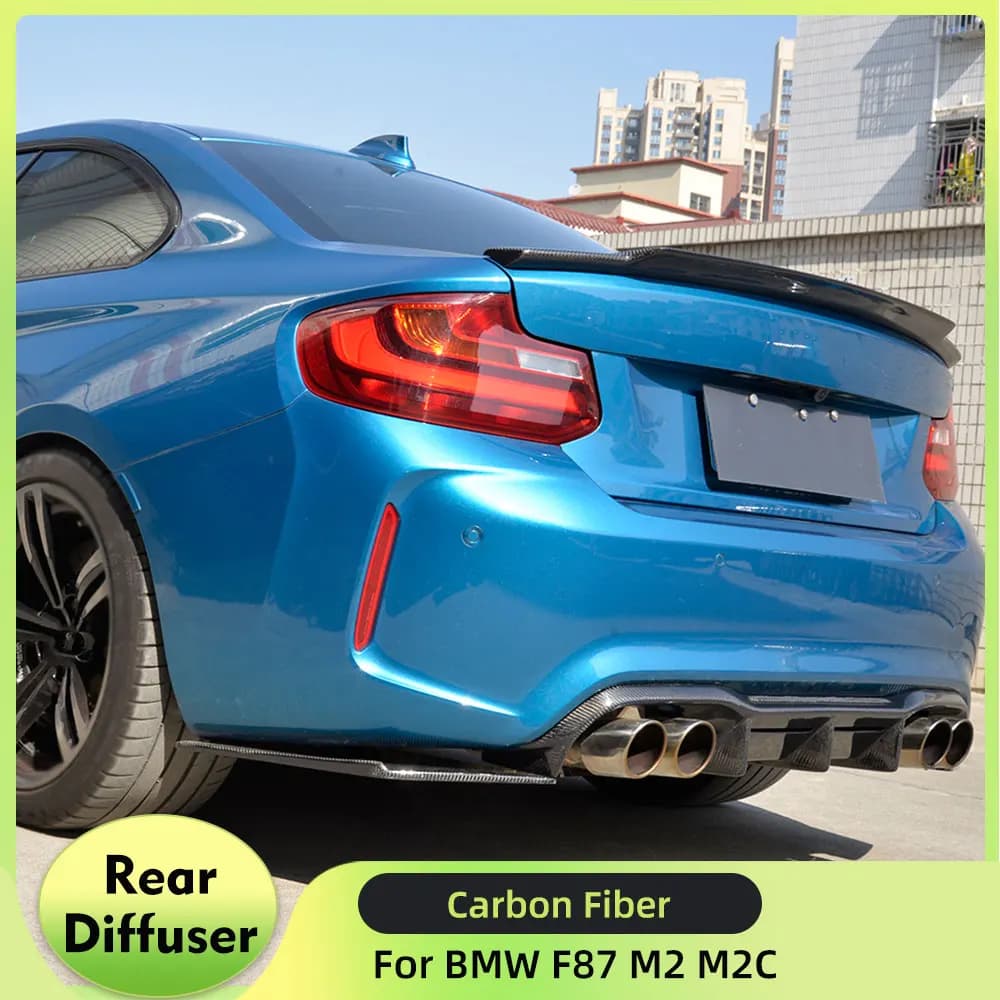 Carbon Fiber Rear Bumper Diffuser Splitters Spoiler for BMW F87 M2 M2C 2-Door 2016 2017 Car Racing Rear Diffuser Apron Lip FRP
