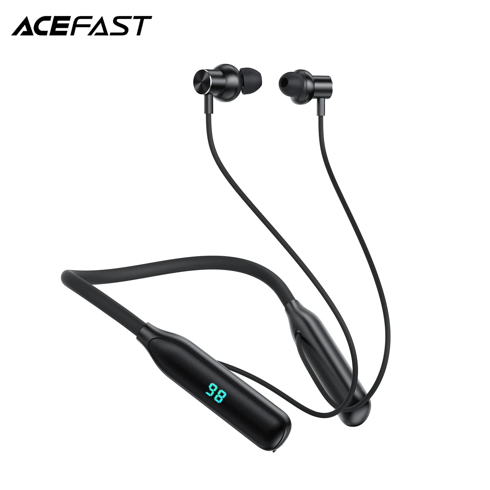 ACEFAST N4 Wireless headset with silicone neck headset with digital LED display Bluetooth 5.3 Musical sports Auxuriant in-ear Battery 800 mAh