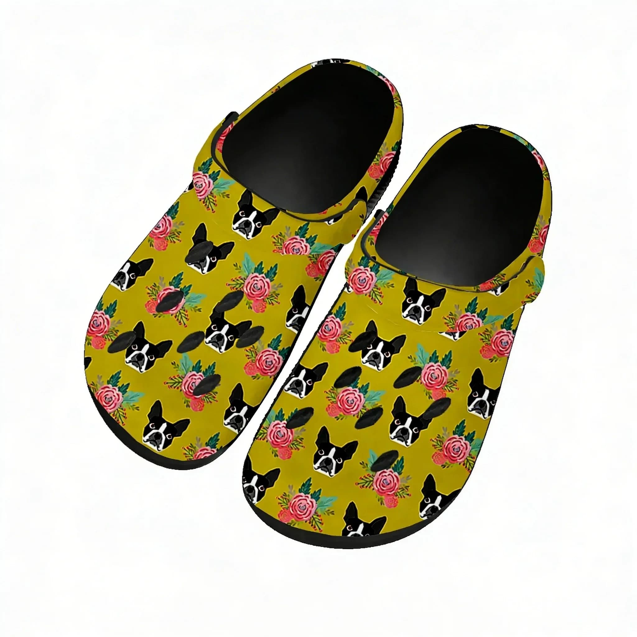 Boston Terrier Water Shoes Mens Womens Comfortable Fashion Home Garden Clogs Customizd Sandals Beach Breathable Hole Slippers