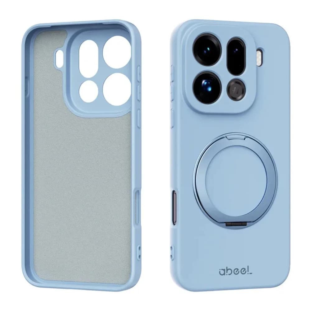 Soft Silicone Case with Classical Leather Effect for OPPO Find X9 Pro 360 ° Magnetic ring support with complete anti-fall protection