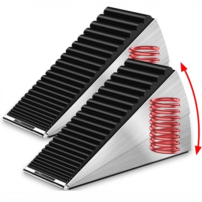 【2Pcs Spring Door Holder】304 Stainless Steel Door Stopper for Floor, Wall Protection, Prevent Door Slam, Anti-Pinch